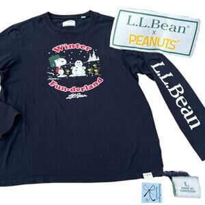 L.L. Bean x Peanuts Snoopy Woodstock Winter Funderland T-Shirt Men's Sz L